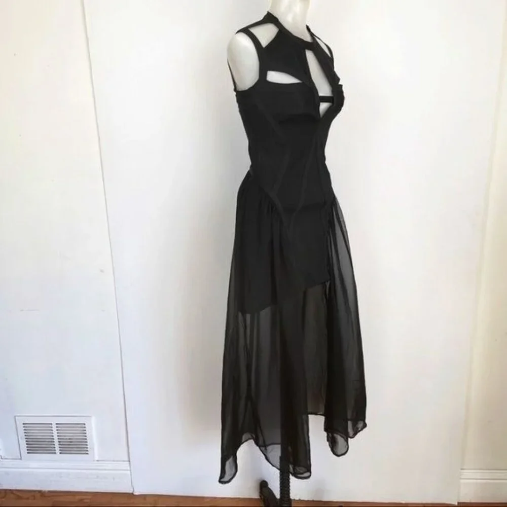 UNIF Godspeed Bandage Cut Out Sheer Maxi Dress size Small - Picture 10 of 13